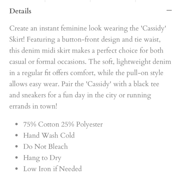 ‘CASSIDY' BUTTON DOWN TIE WAIST DENIM SKIRT IN LIGHT WASH - Picture 7 of 8